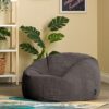 icon Kingston Large Bean Bag, Jumbo Cord Bean Bag, Charcoal Grey, Bean Bag chair for Adults with Filling Included, Comfortable Lounging Chair for