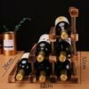 Yalych Countertop Triangle Shape Bamboo Wood Wine Rack - Wooden Countertop Cabinet Wine Holder Storage Stand Cellar, Table Top Wine Bottle Storag