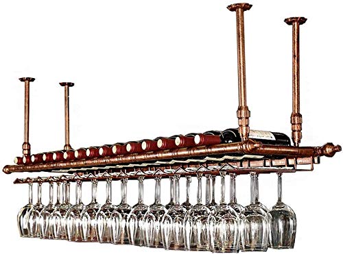 MiroDo Wine Rack Wall-Mounted Metal Hanging Rack Goblet Holder Shelf Stemware Racks Hanging Wine Glass Holder Wine Bottle Holder Wall Shelf Stora