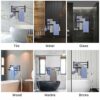 Towel Rail Self Adhesive Towel Holder Hanger Anti-Rust Dual Rod Towel Shelf Bar Towel Bar Towel Storage 2 Installation Methods Adjustable Towel H
