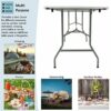 Home Vida Heavy Duty Trestle Picnic Folding Table Silver, 5 feet
