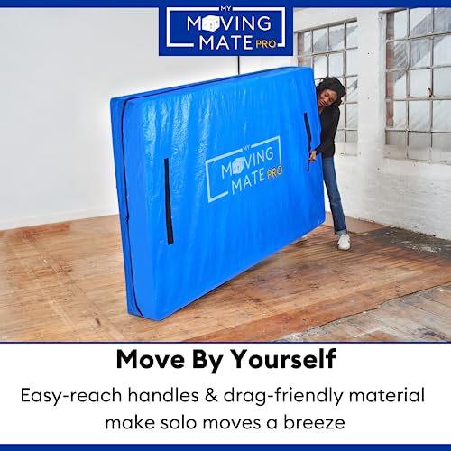 King Size Mattress Bag for Moving and Storage with 8 Handles and Zip - Tarp Plastic Mattress Cover for Moving and Storage - Professional Grade Ma