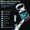 High Pressure Water Saving Shower Head - Propeller - Turbo Fan Drive Jet Shower Head-with Water Stop Button and 4Pcs Filter-360 Degree Rotating S