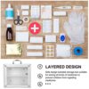 Cabilock First Aid Box with Security Lock 2 Tier Medicine Box Aluminum Alloy First Aid Case Key Storage Lock Box Emergency Lock Organizer for Hom