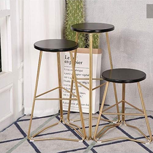 LUKEO Nordic light luxury bar chair simple net red bar stool front desk cafe restaurant leisure back high stool (Size : L)