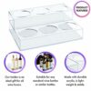 Acrylic Bottle Holder | Wine Display Riser | 6 Bottles, 2 Tier Rack | Bar Counter-Top Display Stand | Wine Rack Holder for Kitchen, Pantry, Fridg