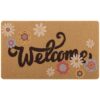 Carvapet Artificial Coir Doormat with Non-Slip Backing for Indoor and Outdoor 17 x 30 inch Front Door Welcome Mat Floral Doormat, Lavender