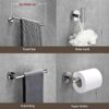 RAKUTE Towel Bar Shining Mirror Bathroom Hardware Set, Round Towel Bar Toilet Paper Holder, Towel Ring Robe Hook Stainless Steel Towel Rack Towel