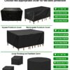 Tesmotor Garden Furniture Covers Waterproof, 420D Oxford Fabric Patio Furniture Set Covers Extra Large Outdoor Furniture Cover for Table Chairs S