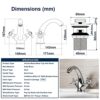 Victoria Bathroom Sink Tap for Basin with Pop Up Sink Plug Dual Cross Lever Chrome Brass Swan Neck Bathroom Tap Mixer Traditional Basin Mixer Tap