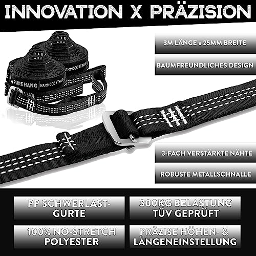 PURE HANG Premium XXL Hammock Double Camping Outdoor - Lightweight Nylon Portable 2-4 person - Strongest Parachute Hammock Backpacking Garden Hik