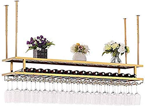 OUSIKA Wine Racks,Wine Lovers/Ceiling Wine Rack Height Adjustable Hanging Wine Glass Rack Liquor Bottle Storage Holders Bar Creative Wine Rack Go