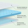 CHUN YI 3 inch Thick Double Memory Foam Mattress Topper With Anti-Slip Ventilated Hypoallergic Bamboo Cover, Soft Flexible Memory Foam Design For