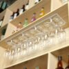 Fashion Creative Wine Glass Rack Goblet Upside Down Home Cabinet Bar Hanging Wrought Iron Multi-Size J1124, PIBM, White, 88cm*19cm