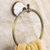 RAKUTE Antique Retro European Pastoral Style Green Bronze Towel Ring, Towel Rack, Round Hand Towel Holder Bathroom Ring
