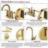 RECKODOR Led Vanity Mirror Wall Mounted Gold 8" Brass Rechargeable Lighted, 1X/5X Magnifying Double Sided Make up Mirror with Light, 360 Swivel E