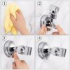 Shower Hand Held Holder Adjustable Suction Cup Shower Head Holder Universal Mounting Bracket Plastic ABS with Chrome Polished for Marble Glass Me