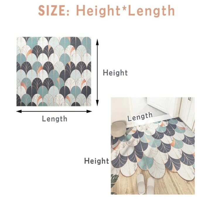 Blue Wave Entrance Door Mat, Japanese Style Ukiyo-e Doormat, Anti Skid PVC Coil Door Mats, Mat for Home, Washable Entryway Doormat