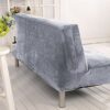Velvet Plush Armless Sofa Slipcover,3 Seater Winter Thicker Stretch Sofa Bed Covers Furniture Protector Solid color Anti-slip Stretch Couch Cover