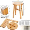 Yesland Little Wood Stool - 9.5 Inch/24cm Round Bamboo Shower Seat Stool Milking Stool - Anti Slip Small Short Stool for Kids, Adults, Shoe Chang