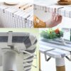 Skyzone Table Cloth Clips,12PCS Stainless Steel Adjustable Tablecloth Clips Table Silver Cloth Cover Clamps Table Cloth Holders for Party Picnics
