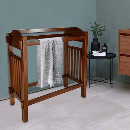 Wayborn Oak Solidwood Quilt Rack 32″X12.5″X36″ Assembly Required Wooden Quilt Rack Hanger