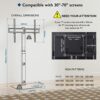 BONTEC TV Floor Stand for 30-70 inch LED LCD OLED Plasma Flat Curved TVs, Height Adjustable Tall TV Stand with Brackets up to 40kg, Max VESA 600x