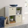 Home Source Storage Cube 4 Shelf Bookcase Wooden Display Unit Organiser White Furniture