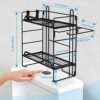 Tyzeqy Over The Toilet Storage,Go Over Above Behind Toilet Top Stands Rack Bathroom Space Saver Storage Cabinet Organizer Ladder Shelf Cabinet Bl