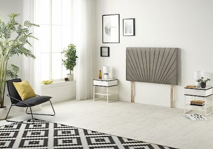 Somnior Beds Bed Centre Platinum Small Single 82cm Tweed Coffee Headboard With Wooden Struts