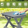 TORVA Outdoor Adirondack Foldable Side Table, 51 x 41 x 45 cm Patio Garden Coffee Table, Recyclable & Weather Resistant High-density PE, Gray Col