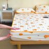 FKSDHDG Bed Hat Three-piece Summer Foldable Machine Washable Ice Silk Mat Mattress Protection Cover (Color : D, Size : 200 * 220CM)