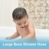 OFFO Large Bore Shower Hose 1.8m, 11mm Bore High-Flow Shower Hose Stainless Steel Replacement High Pressure Shower Hoses,Universal Leakproof & An