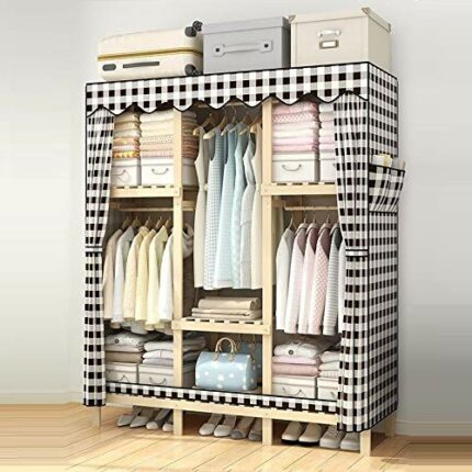 JYDQM Solid Wood Wardrobe Simple Economical Assembly Simple Bedroom Cabinet Storage Children's Wardrobe Space