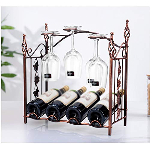 KXDCZ Iron Wine Rack- Metal Wine Rack for Tabletop or Countertop, Free Standing, Metal