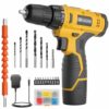 FADAKWALT 12V Cordless Drill Driver, Battery Cordless Drill Kit, 3/8” inch Keyless Chuck, Blue Electric Screwdriver, 21+1 Torque Setting, Combi D