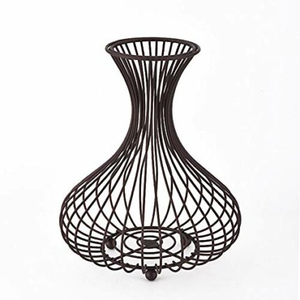 SANGDA Wine Cork Storage Basket, Dumb Bronze Wine Stopper Holder Cork Storage Rack Wine Cork Shadow Box Metal Wine Cork Barrel Cage for Home Rest