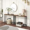 HOOBRO Narrow Console Table, Slim Console Table for Hallway, 100 cm Long, Hallway Table for Small Spaces, Living Room, Rustic Brown EBF751XG01