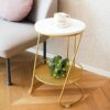CZDYUF Bedside Table Small Simple Bedroom Bedside Rack Nordic Marble Side Table Small Coffee Table Bedside Table Ins