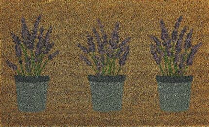 My Mat Printed Patterned Animal Love Coir Indoor Outdoor Door Mats 45x75cm Gift (Lavender, 45x75cm)