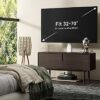 FITUEYES TV Floor Stand 1.4m with 20mm Wood Base for 32-70 Inch TV, 60° Swivel & 6 Height Adjustable Tall TV Stand with 2 Shelves, Corner Slim TV