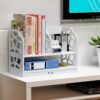 lyrlody 2 Tiers DIY Bookcase, Children's Bookcase for Toys and Books Desk Organiser Stationery Storage Rack for Home Bedroom Bathroom, 30 x 21 x