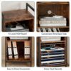 Yusong Record Player Stand, Vinyl Record Storage Display Table Holds Up to100 Albums,Turntable Stand with Metal Frame, Side End Table, Nightstand