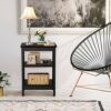 VECELO End Side Table, Nightstand Storage Shelf with Bin Living Room, Bedroom, Lounge, Sofa Couch, Wood, BLU, X-Design Furniture
