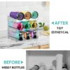 Areforic Water Bottle Organizer - 3 Pack Stackable Cup Organizer for Cabinet, Countertop, Pantry and Fridge, Free-Standing Tumbler Kitchen Storag