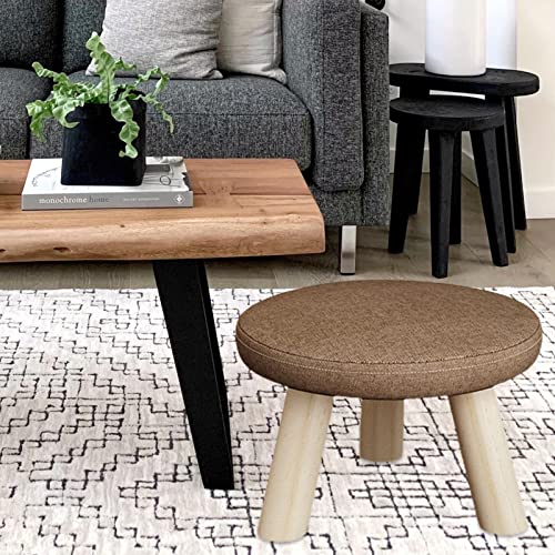 Huaxingda Small Ottoman | Wooden Storage Ottoman with Non-Slip Pad - Footstools, Small Ottoman Footrest for Living Rooms, Offices, Kitchens, and