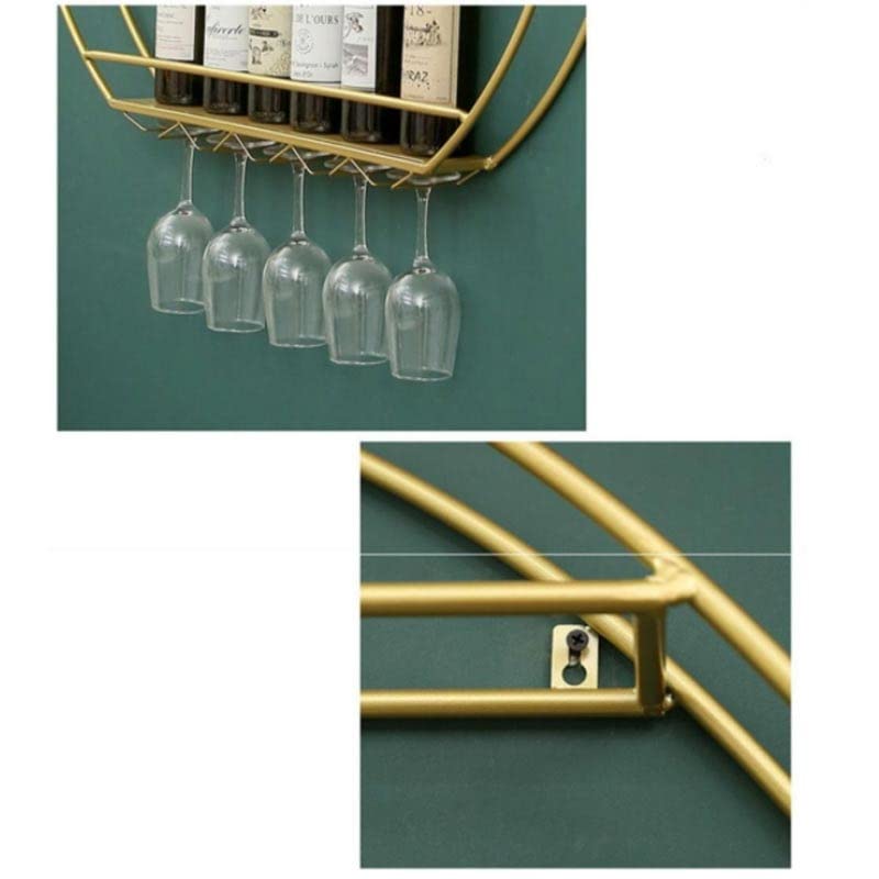 LUKEO Wall-mounted Wine Rack European-style Wrought Iron Glass Cabinet Restaurant Display Cabinet Bar Storage Rack