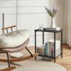 YMYNY Side Table, End Table with Storage Rack, Small Nightstand, Coffee Table, Industrial Style, Small Table in Living Room and Bedroom, 40 x 29