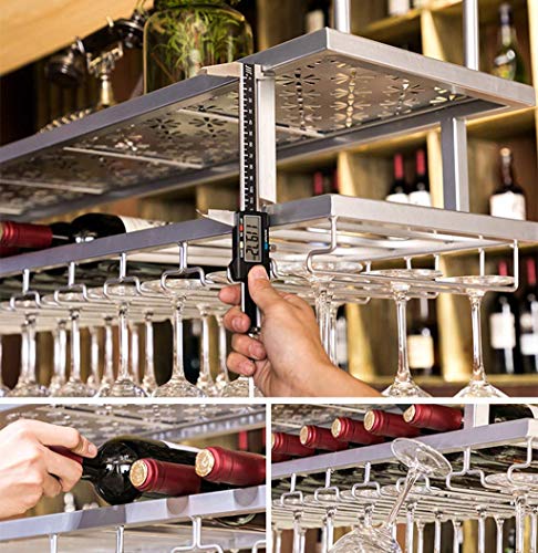 MiroDo Ceiling Wine Rack Height Adjustable Hanging Wine Glass Rack Liquor Bottle Storage Holders Bar Creative Wine Rack Goblet Rack Bar Counter R