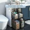 OPSREY Slim Toilet Paper Storage Cabinet Skinny Bathroom Storage Cabinet Cabinet Toilet Paper Stand For Small Space 4-Tier Slim Toilet Paper Stor